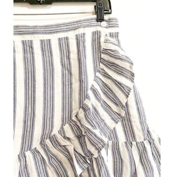 NWT Rails Ruby Striped Mini Ruffle Wrap Skirt Size M, Blue, white - Picture 6 of 11